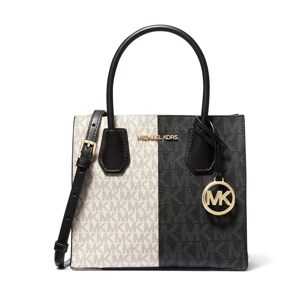 Michael Kors Mercer Medium Two-tone Logo Crossbody Bag Black Multi 35F4GM9M2B