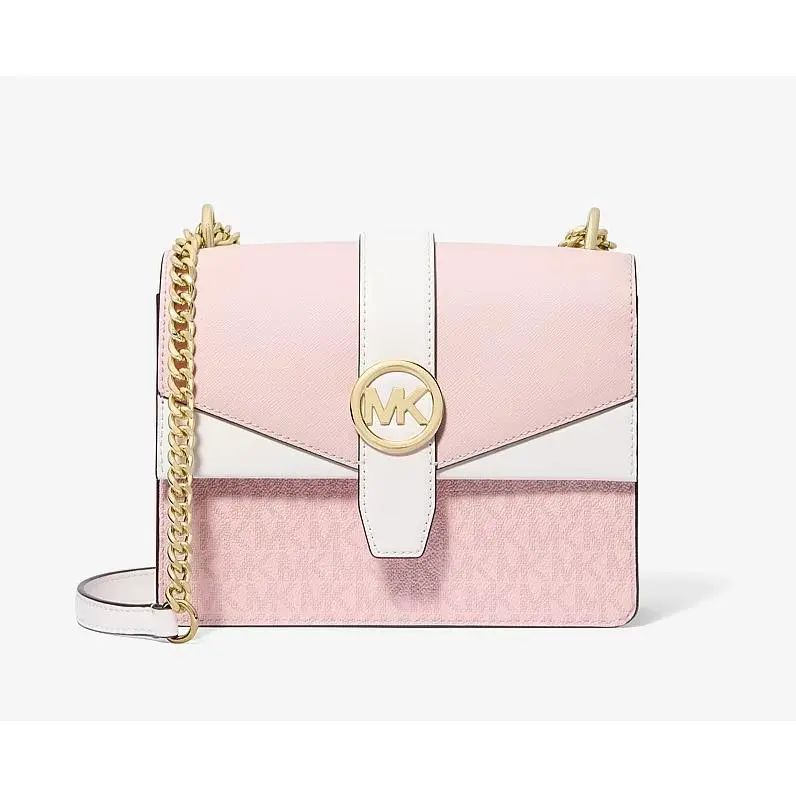 Greenwich Small Signature Logo Crossbody Bag Powder Blush MK by Michael Kors