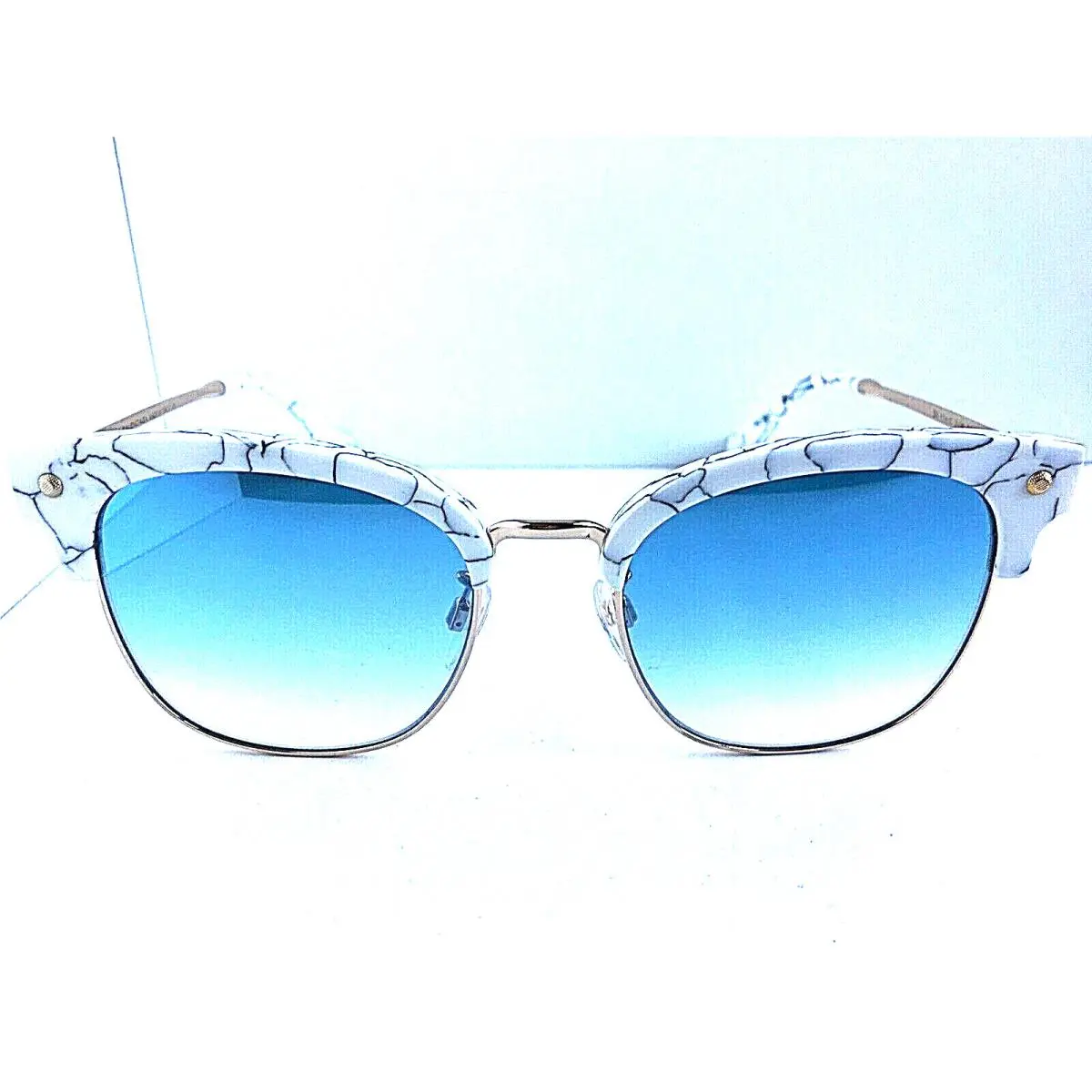 Balenciaga BA 114-K/S 24W 55mm White Blue Oversized Women`s Sunglasses