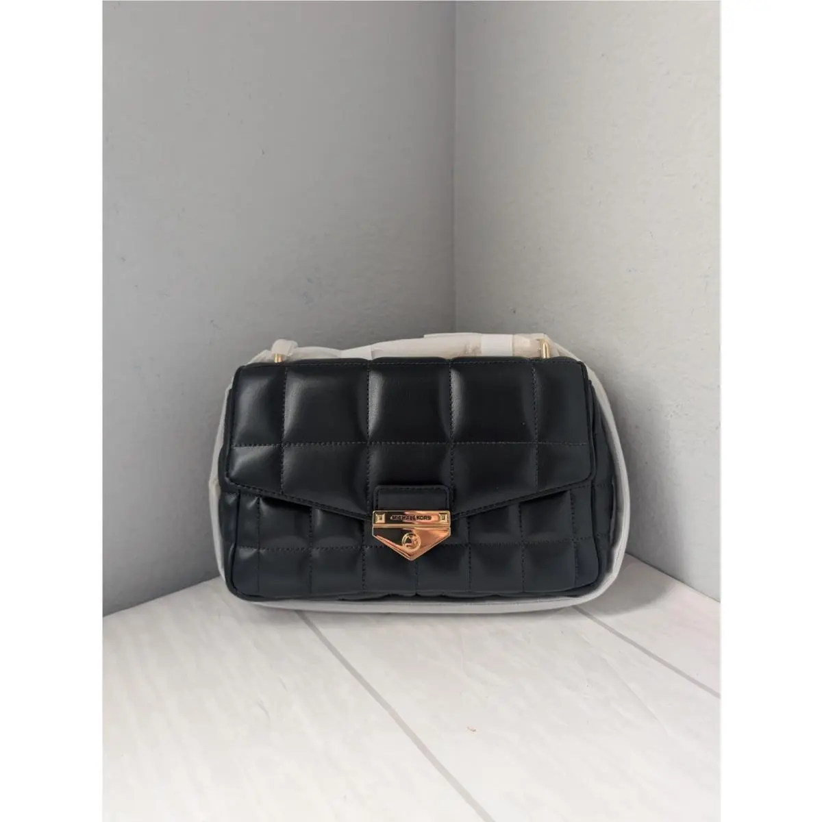 Michael Kors Soho Large Quilted Shoulder Bag in Black
