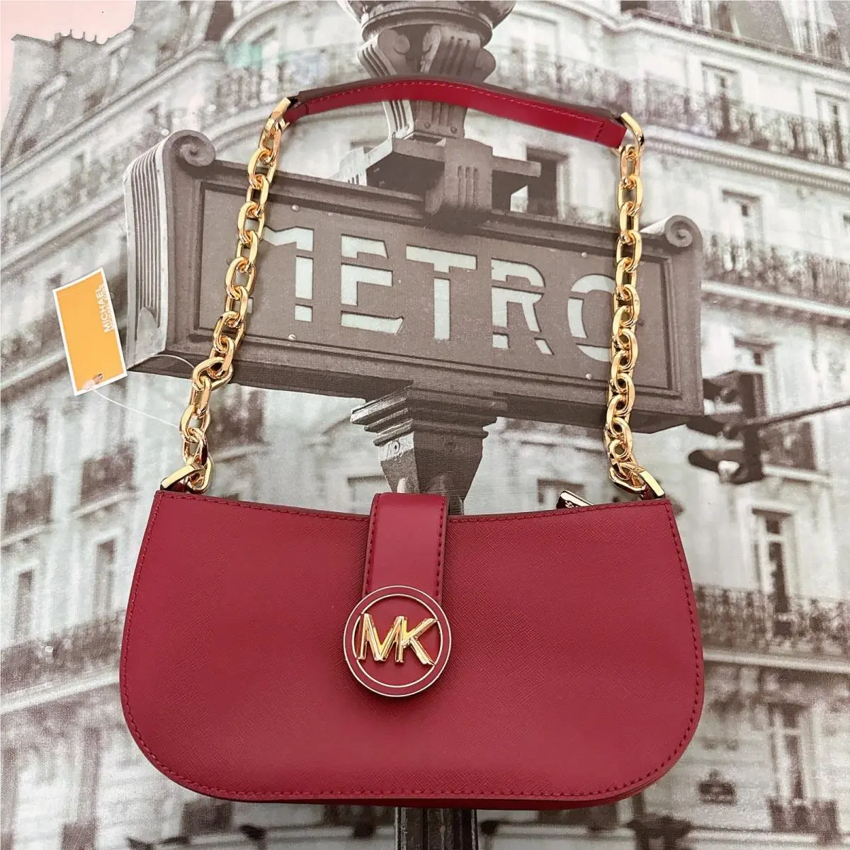 Michael Kors 35F2GNMC0L Carmen Extra-small Shoulder Bag In Mulberry