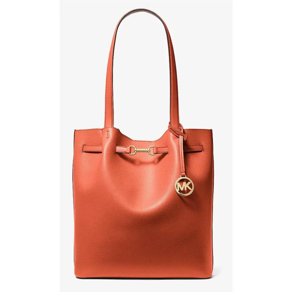 Michael Kors Carson Large Orange Leather Tote Bag 35S5G2ZT3T Purse