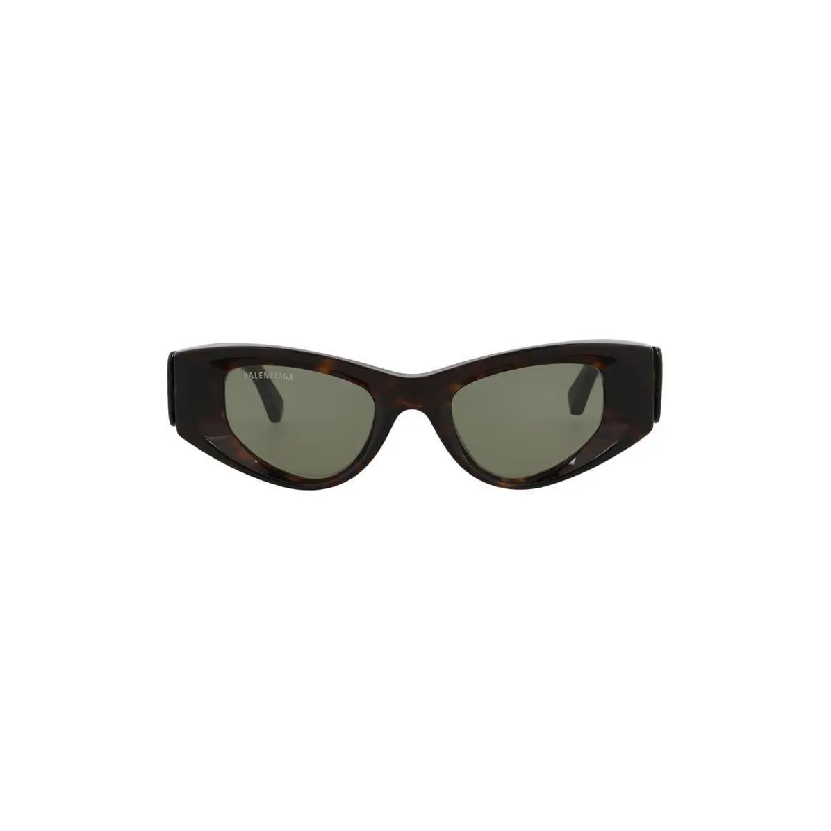Balenciaga Women 48mm Angled Oval Sunglasses Havana Havana Green