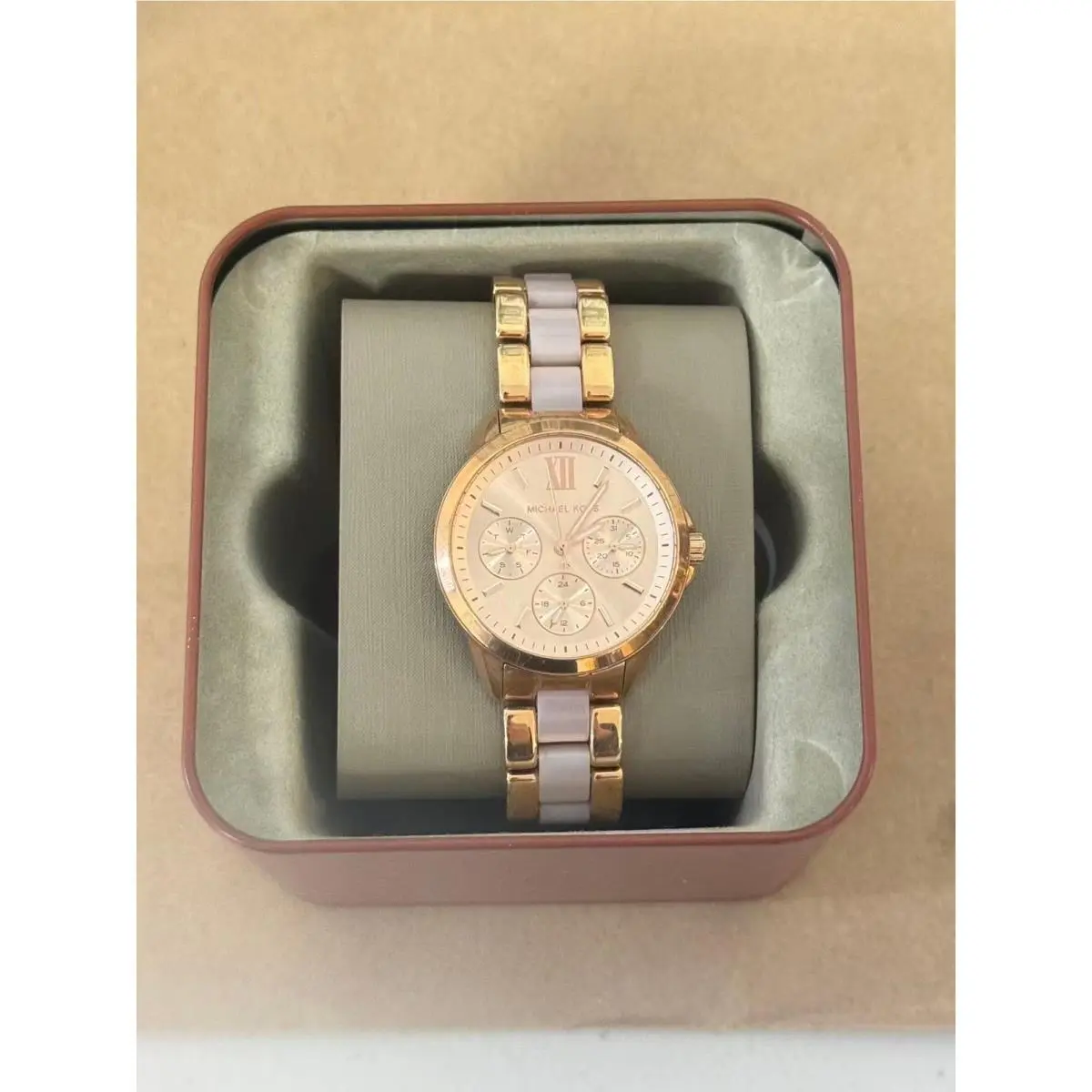 Michael Kors MK6818 Rose Gold-tone and Acetate Watch