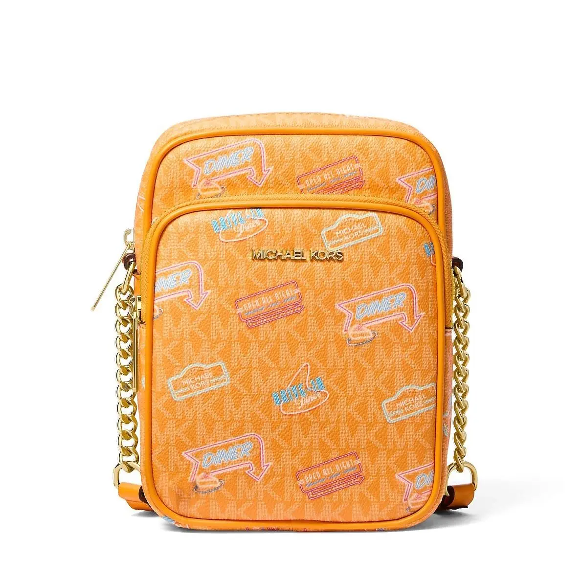Michael Kors Small Signature Logo Crossbody Bag Pop Orange 35T5GTVC2I