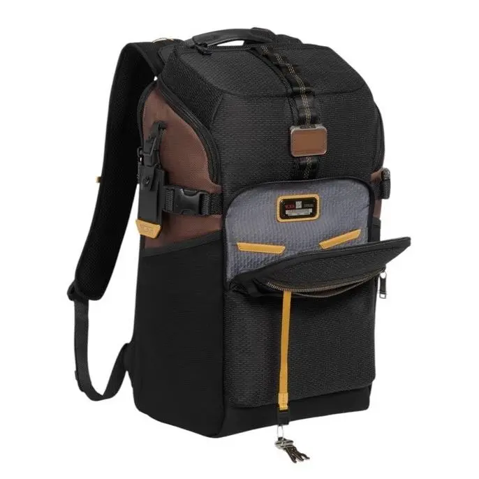 Tumi Alpha Bravo Backpack Black Nylon Leather Navigation Laptop Travel