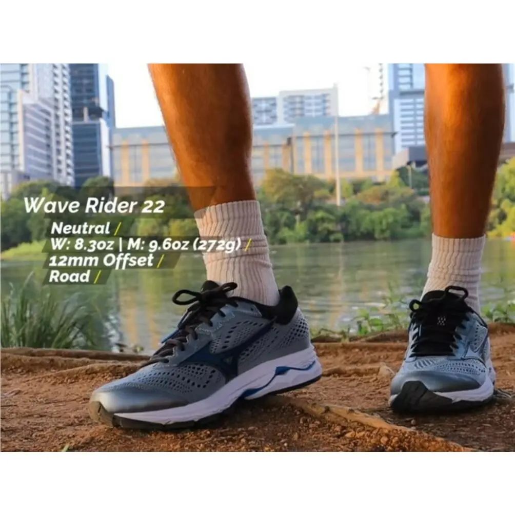 Mizuno Men`s Wave Rider 22 Running Shoes Monument Black