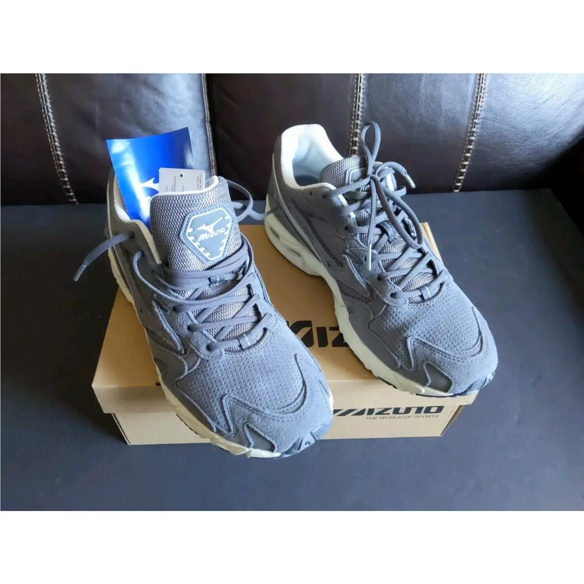 Mizuno Wave Rider 10 Nomad Gray Magnet Quite Shade Mens Size 9 Running Shoes