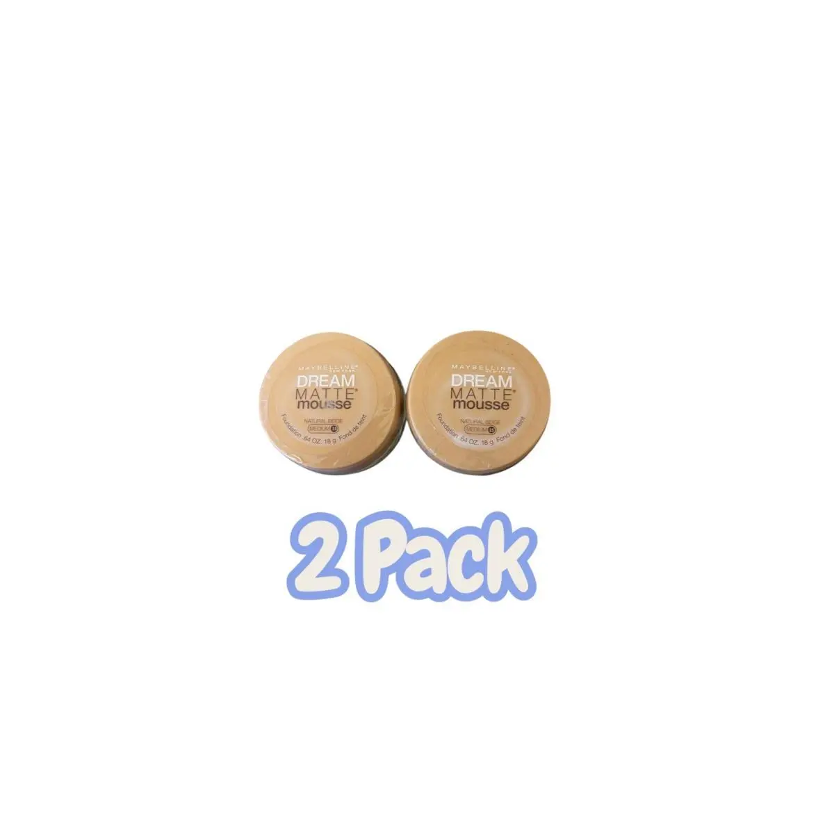 Maybelline Natural Beige Medium 2.5 Dream Matte Mouse Foundation 2 Pack