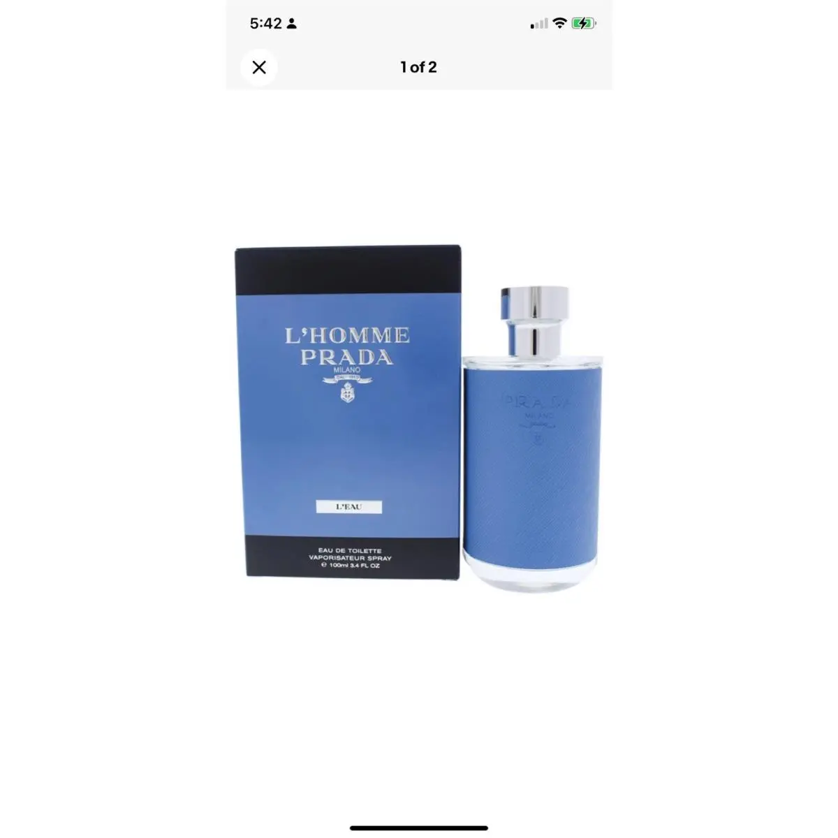 L`homme Prada L`eau / Prada Edt Spray 3.4 oz 100 ml m