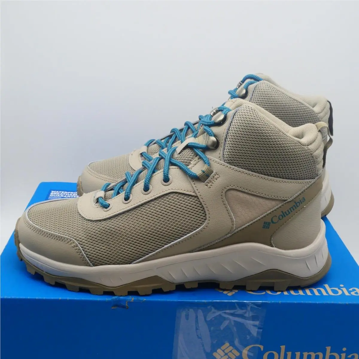 Columbia Women`s 9.5 Trailstorm Ascend Mid Waterproof Boots Tan Blue