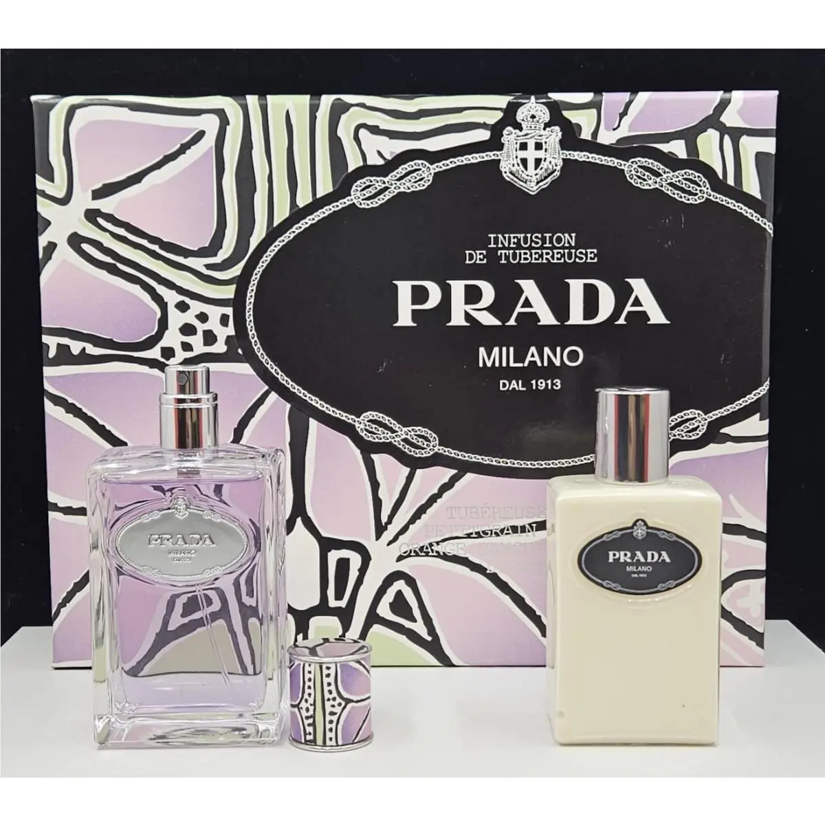 Prada Infusion De Tubereuse 2 PC Set Edp Spray 3.4 oz Body Lotion 3.4 oz