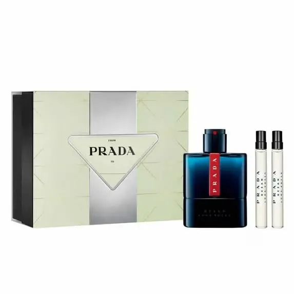 Luna Rossa Ocean by Prada Fragrance For Men 3 Piece Gift Set