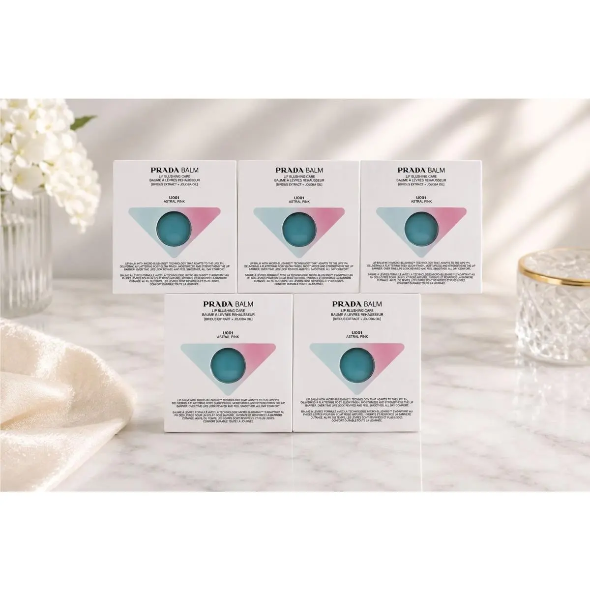 Prada Balm U001 Astral Pink Lip Blushing Care 5 Pack Luxury Lip Balm