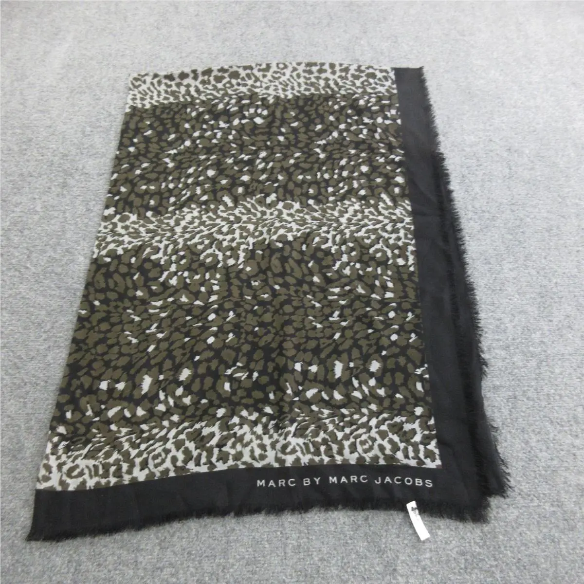 Scarf Womens One Size Black Multi Cotton Animal Print Fringe by Marc By Marc Jacobs