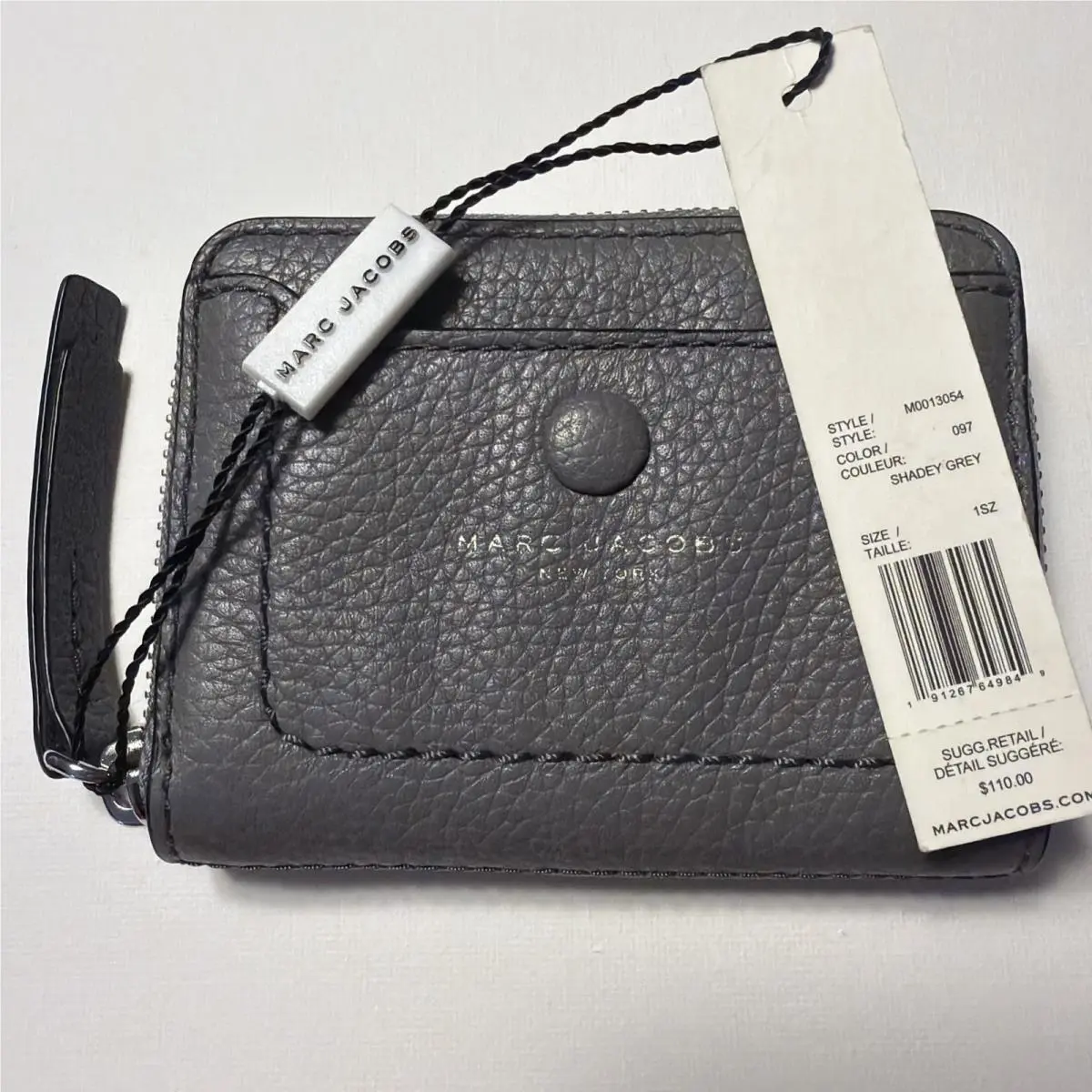 Marc Jacobs Empire City Mini Leather Wallet Shady Grey Gray