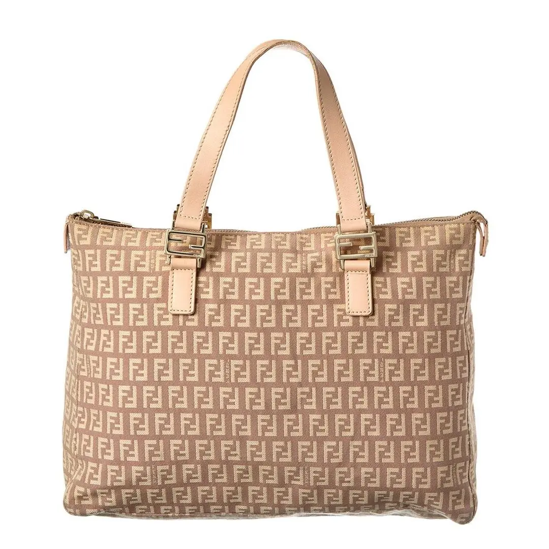 Fendi Pink Zucchino Canvas Zucchino Shopper Tote Pre-loved Women`s