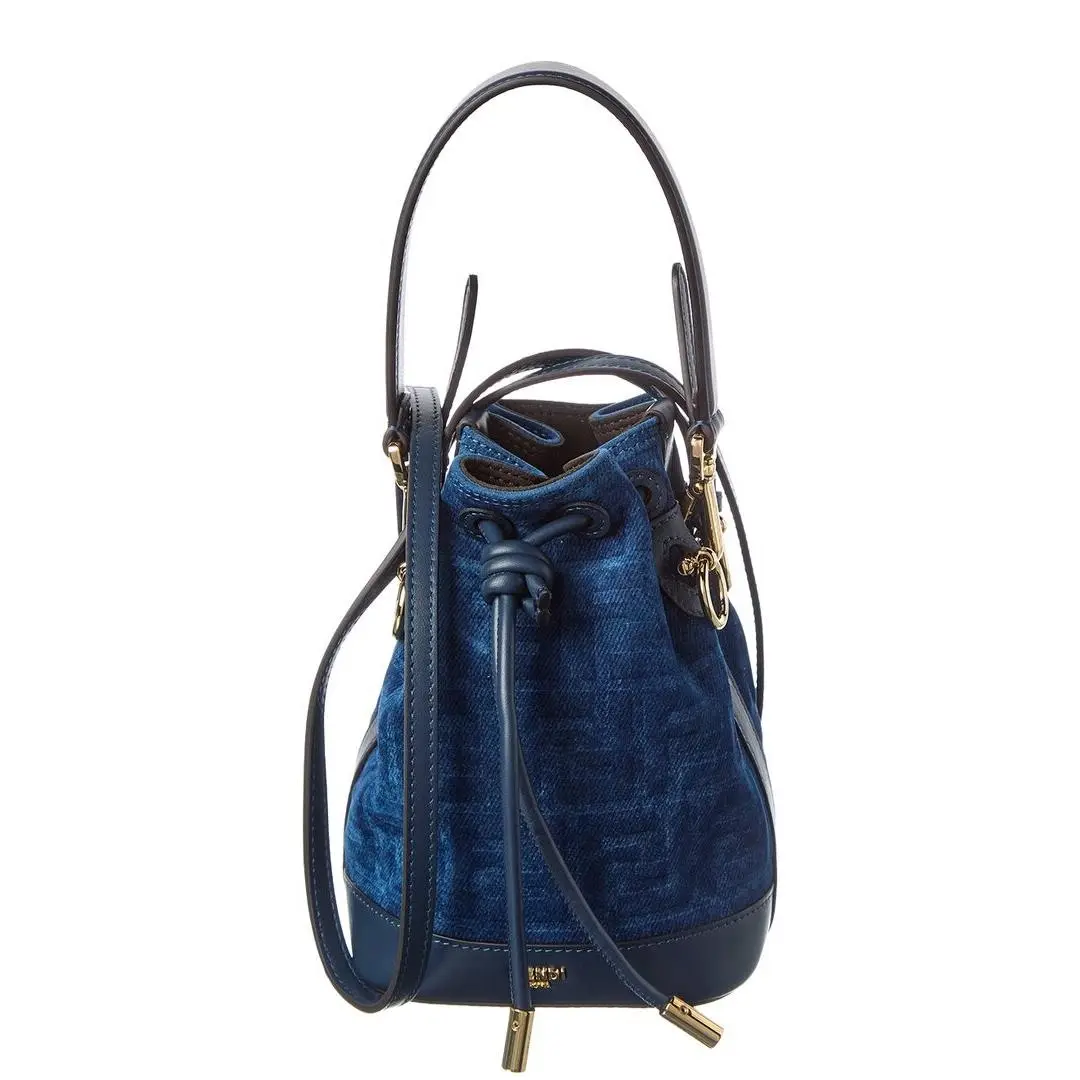 Mon Tresor Mini Leather Bucket Bag Women`s Blue by Fendi