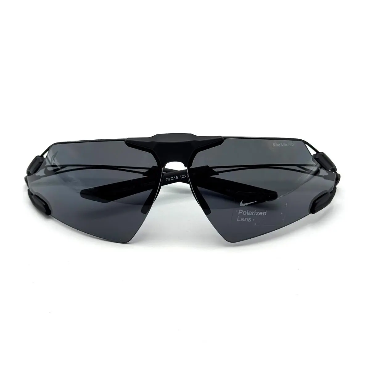 Nike Zeus Edge Sunglasses EV24032 010 Black Wrap Frame Gray Polarized Lens 76mm