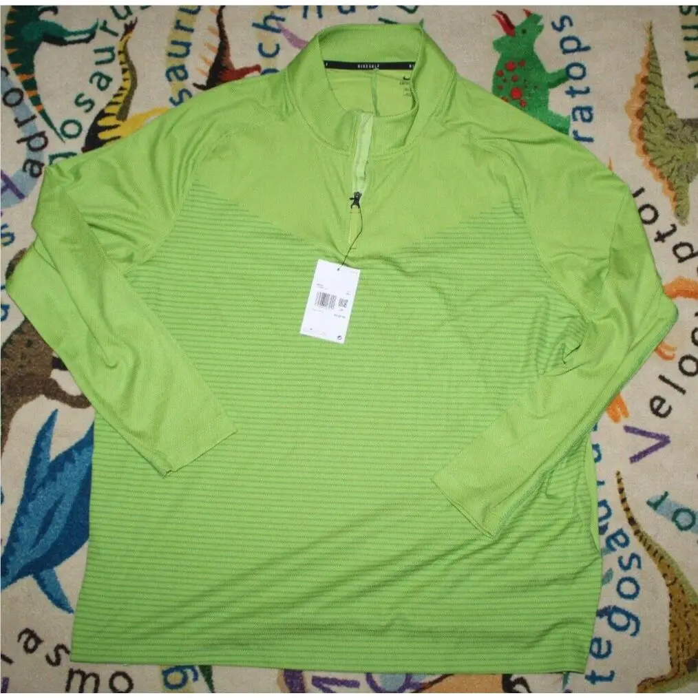 Nike Men`s Dri-fit Vapor 1/4 Zip Golf Green Pullover Top DH0982-377 Sz Xxl