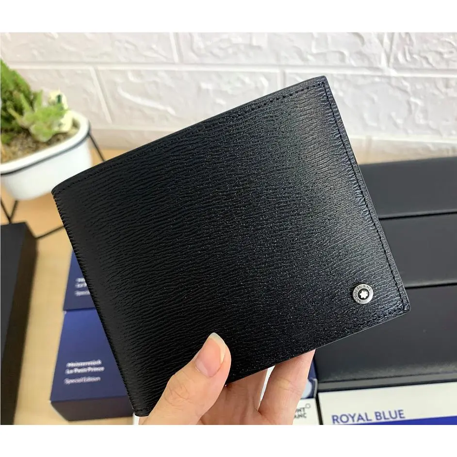Montblanc Westside 4810 Black Leather Wallet 6CC Bifold Full Gift Box - 2026