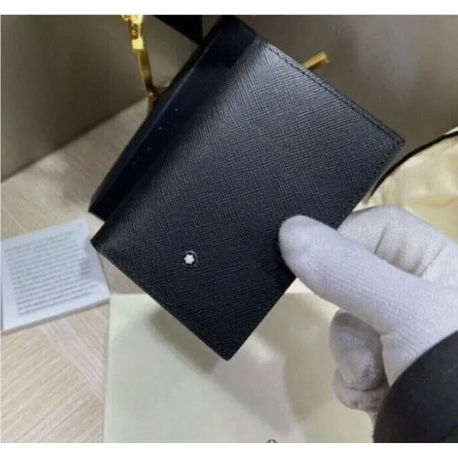 Montblanc MB113223 Black Leather 4CC Card Holder Wallet Luxury Gift -new 2026