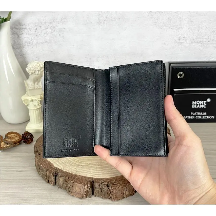 Montblanc Meisterstück Black Leather Business Card Holder Luxury Case
