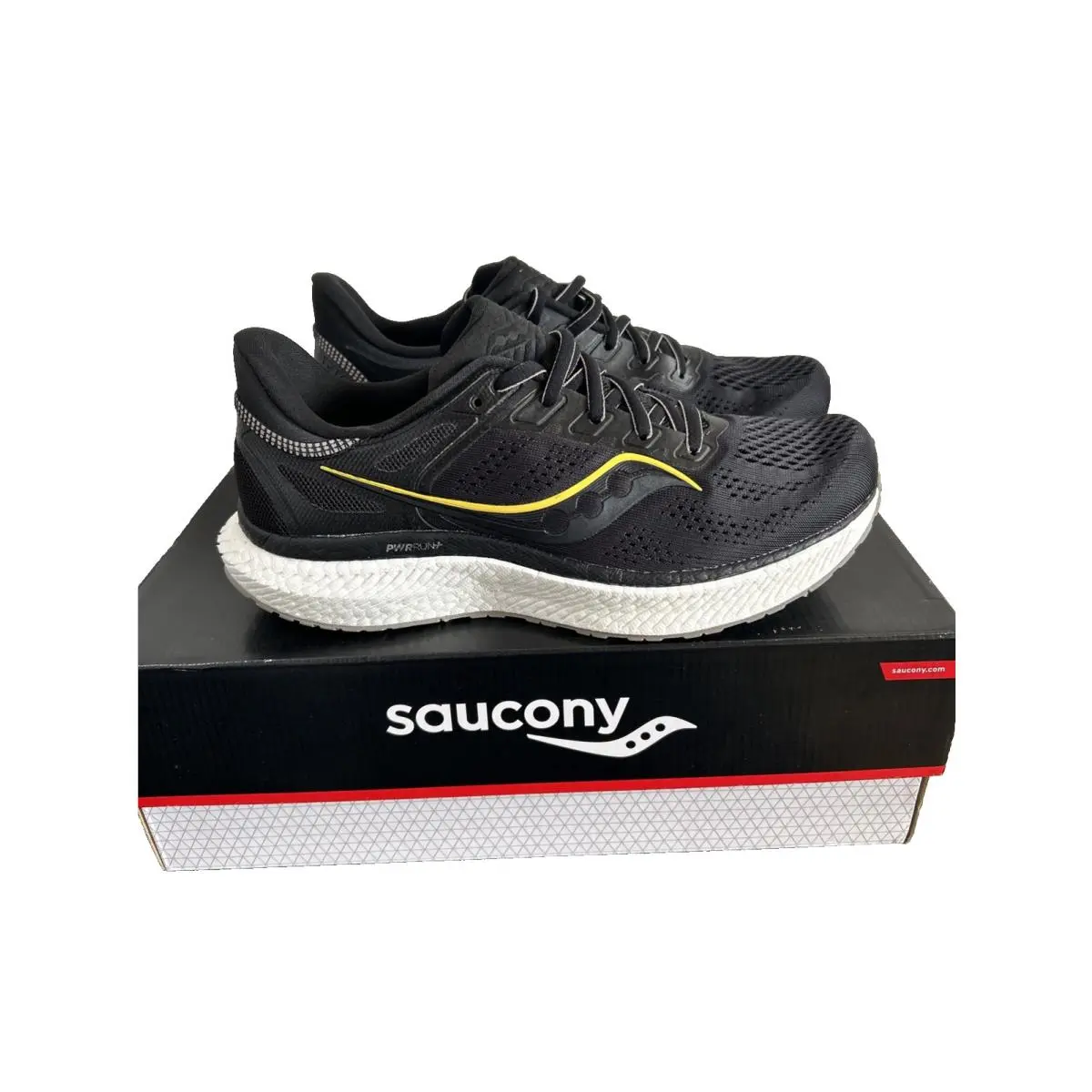 Saucony Men`s Hurricane 23 Running Shoe Black/gold Size US 9