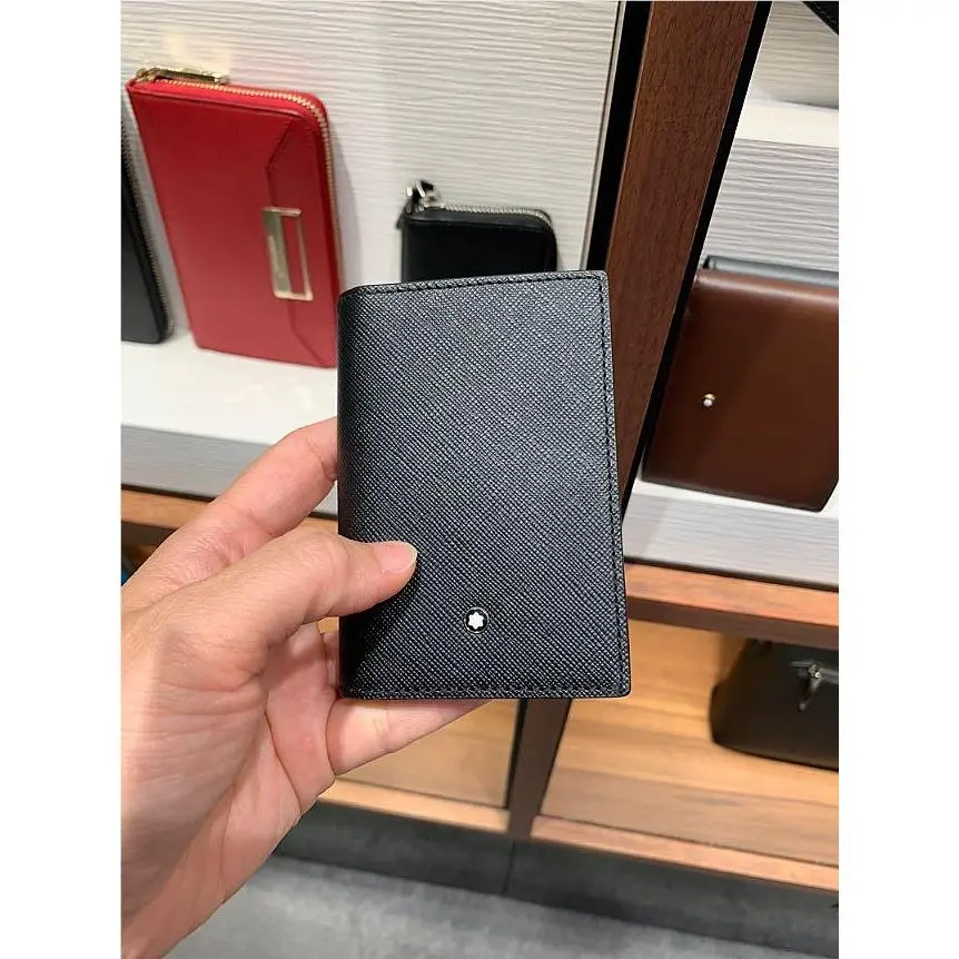 Montblanc Black Leather Card Holder Sartorial 4CC Mini Wallet MB113223 - Box
