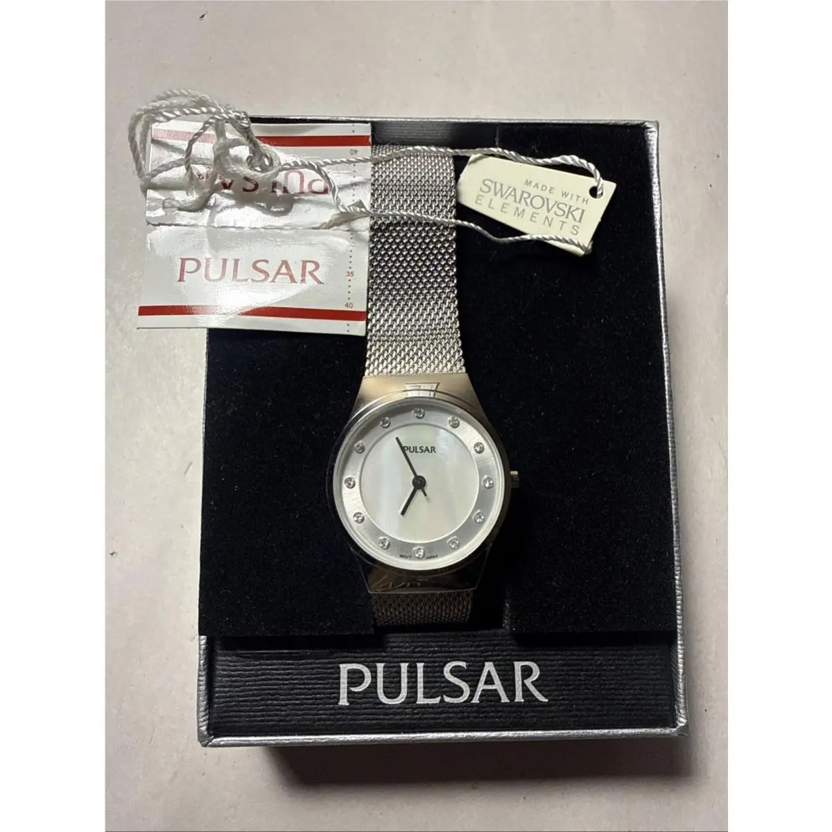 Women`s Mother of Pearl Dial Quartz Watch PH8 053 Nos Swarovski by Pulsar