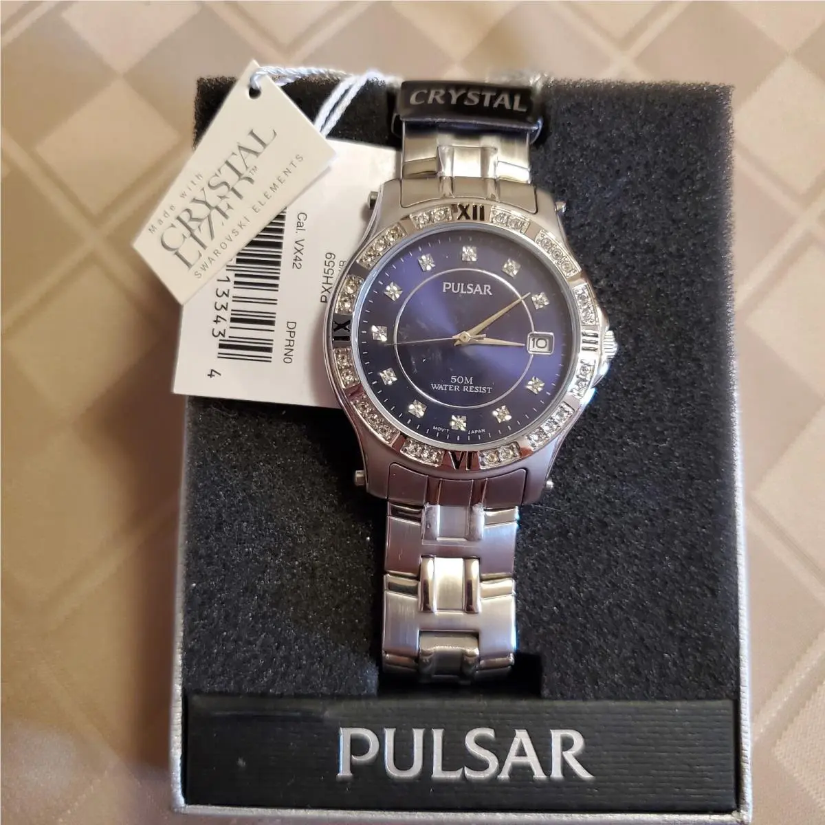 PXH559 Crystal Accented Men`s Watch Stainless Steel by Pulsar