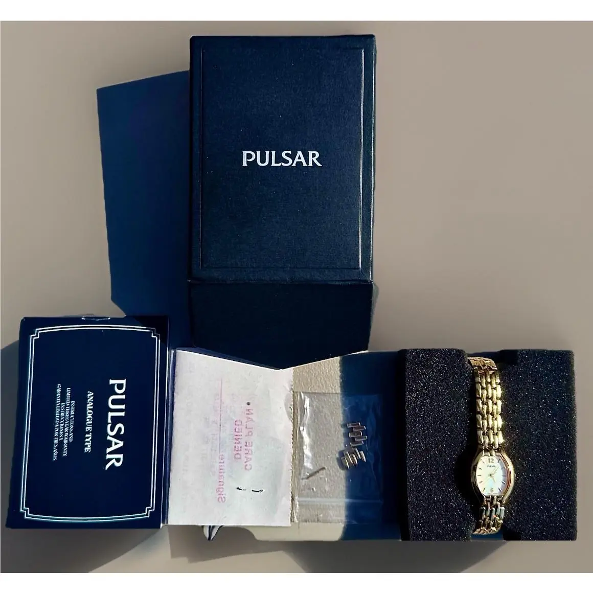 Nos  Ladies Gold-tone Quartz Watch 1N01-X090 with Mop Dial by Pulsar