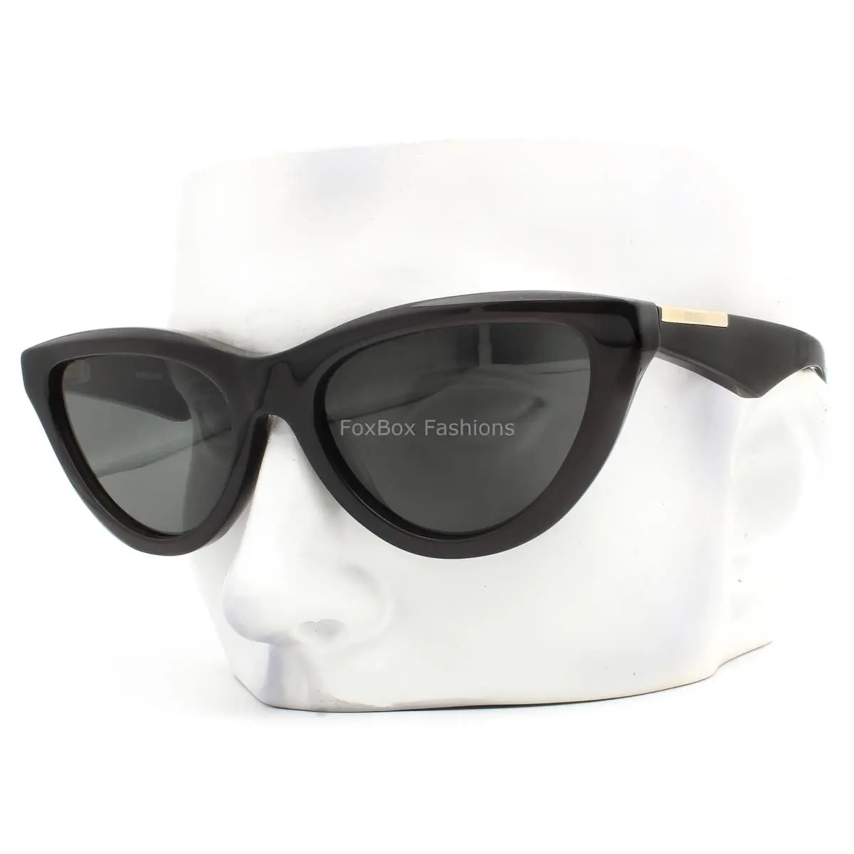 Burberry Sunglasses B4436U Polished Charcoal Gray Black Pale Gold Logo with Case