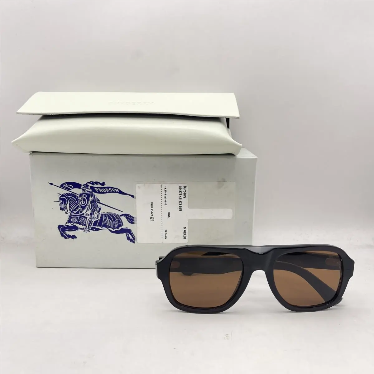 Burberry Mens Thick Aviator Full Rim Sunglasses BE4478 Black/orange