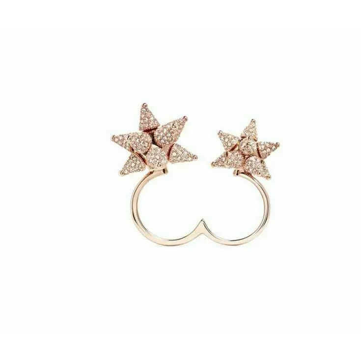 Atelier  Kalix Double Ring Rose Gold Size 52/S/6 55/M/7 58/L/8 by Swarovski