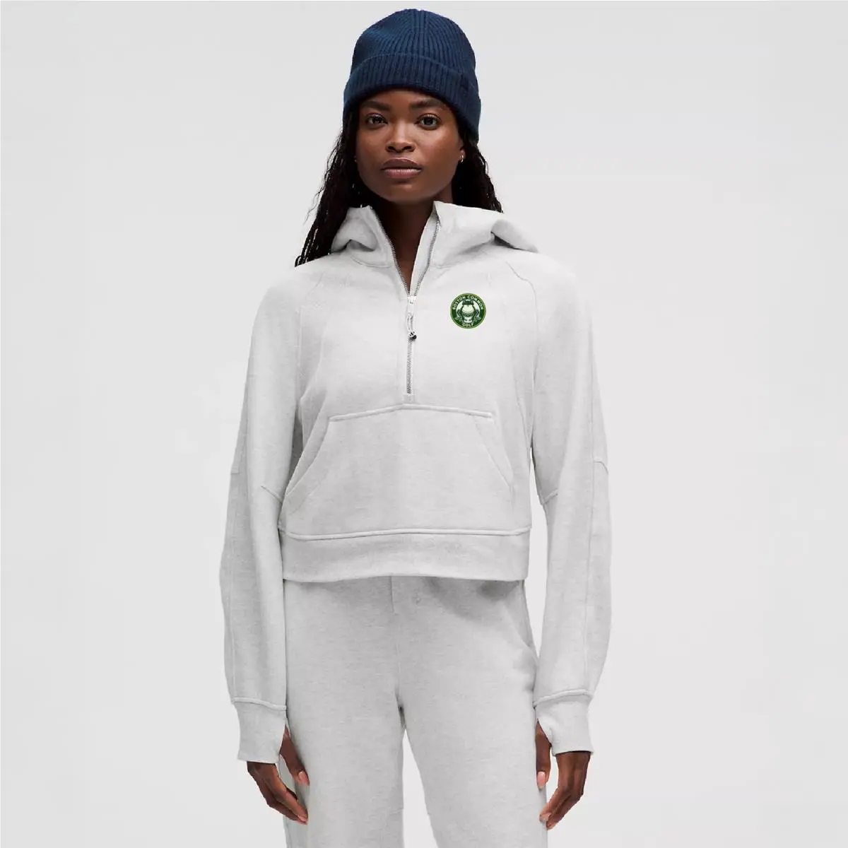 Women`s Lululemon Gray Boston Common Golf Scuba Oversized Half-zip Hoodie