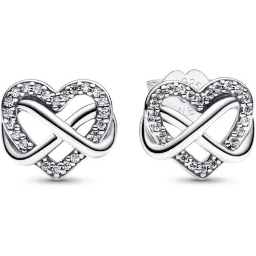 Pandora Sparkling Infinity Heart Stud Earrings-292667C01