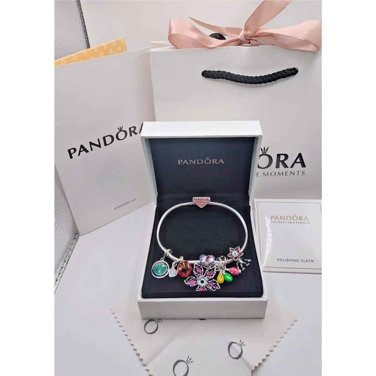 Stranger Things S925 Snake Chain Bracelet with Charms/box/bag Included by Pandora