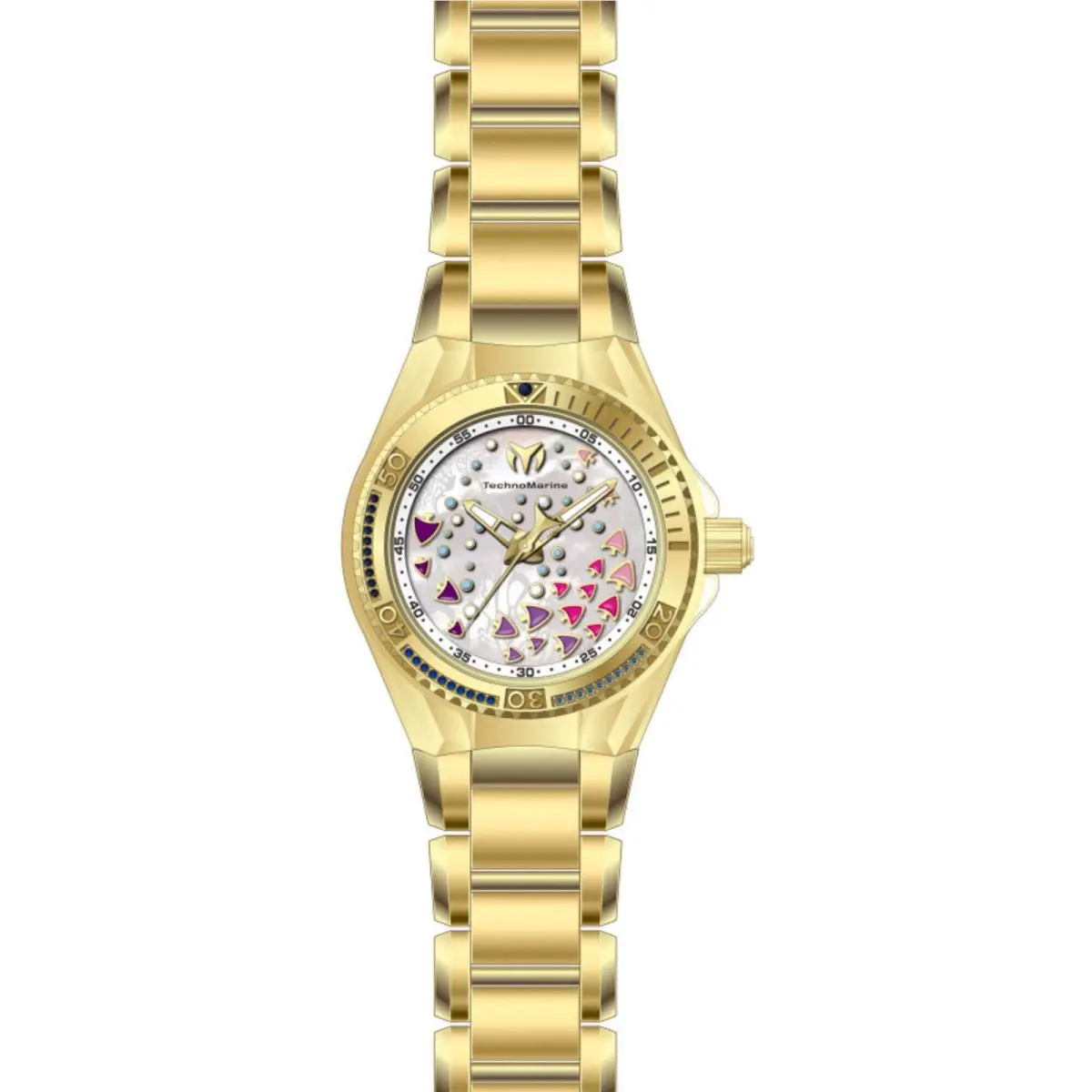 Technomarine Women`s Watch Cruise Dream Yellow Gold Steel Bracelet TM-125006