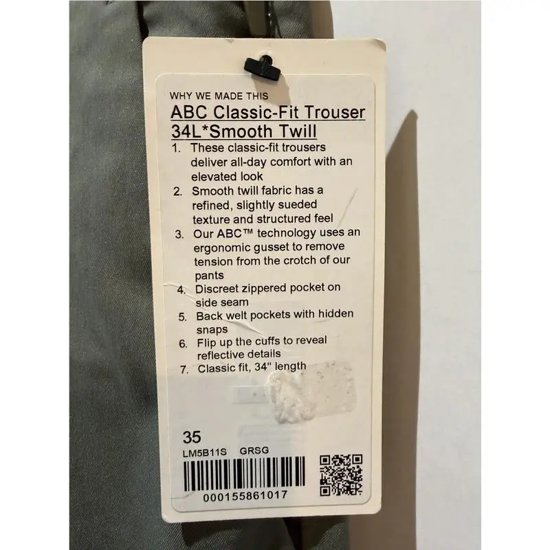 Lululemon clothing - ABC Classic-Fit Trouser - ABC Trouser - LM5B11S GRSG - Green Sage 0