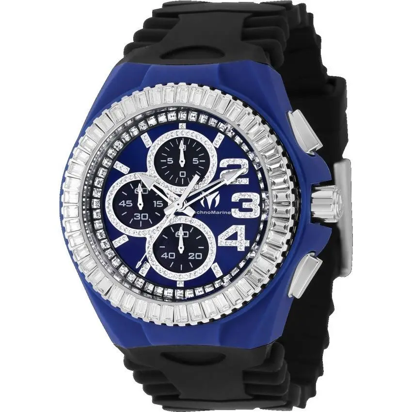 Technomarine Cruise Jellyfish Mens 45mm Blue 260 Crystals Chrono Watch TM-121182 by TechnoMarine