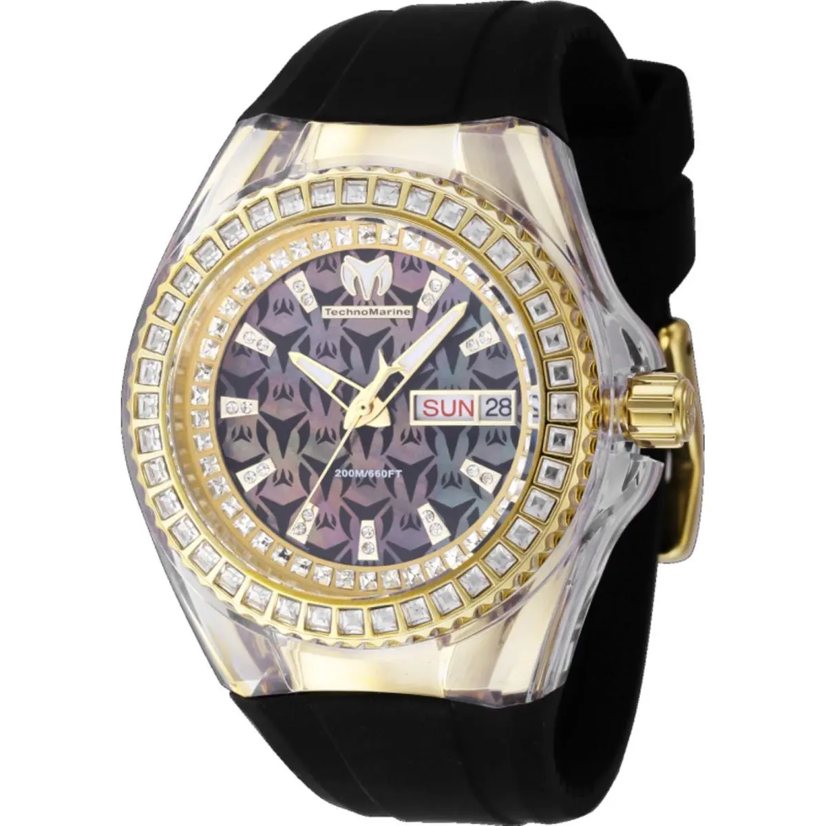 Technomarine Women`s Watch Cruise Monogram Black Mother of Pearl Dial TM-121175 by TechnoMarine