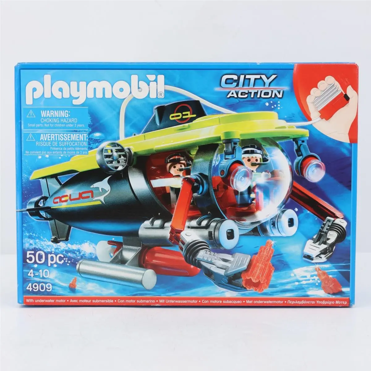 Playmobil Deep Sea Submarine 2011 4909 City Action Set with Underwater Motor