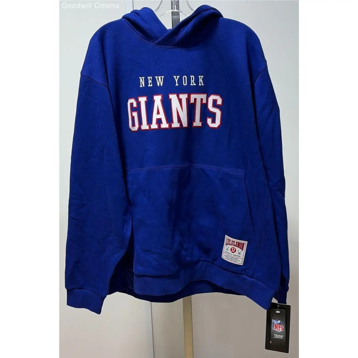 Lululemon Nfl Men`s Size Xxl Larkspur York Giants Pullover Hoodie