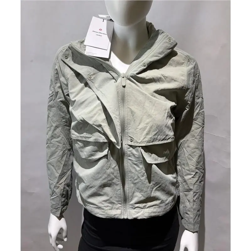 Lululemon Women`s Always Effortless Jacket Size 4 LW4BW8S Fog Green