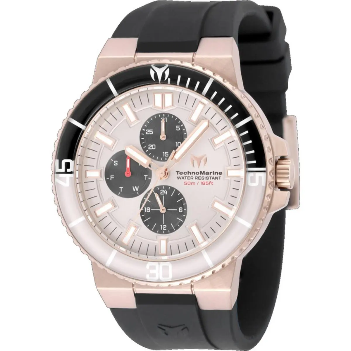Technomarine Men`s Watch La Pelagia Gold Tone and Black Dial Strap TM-225103 by TechnoMarine