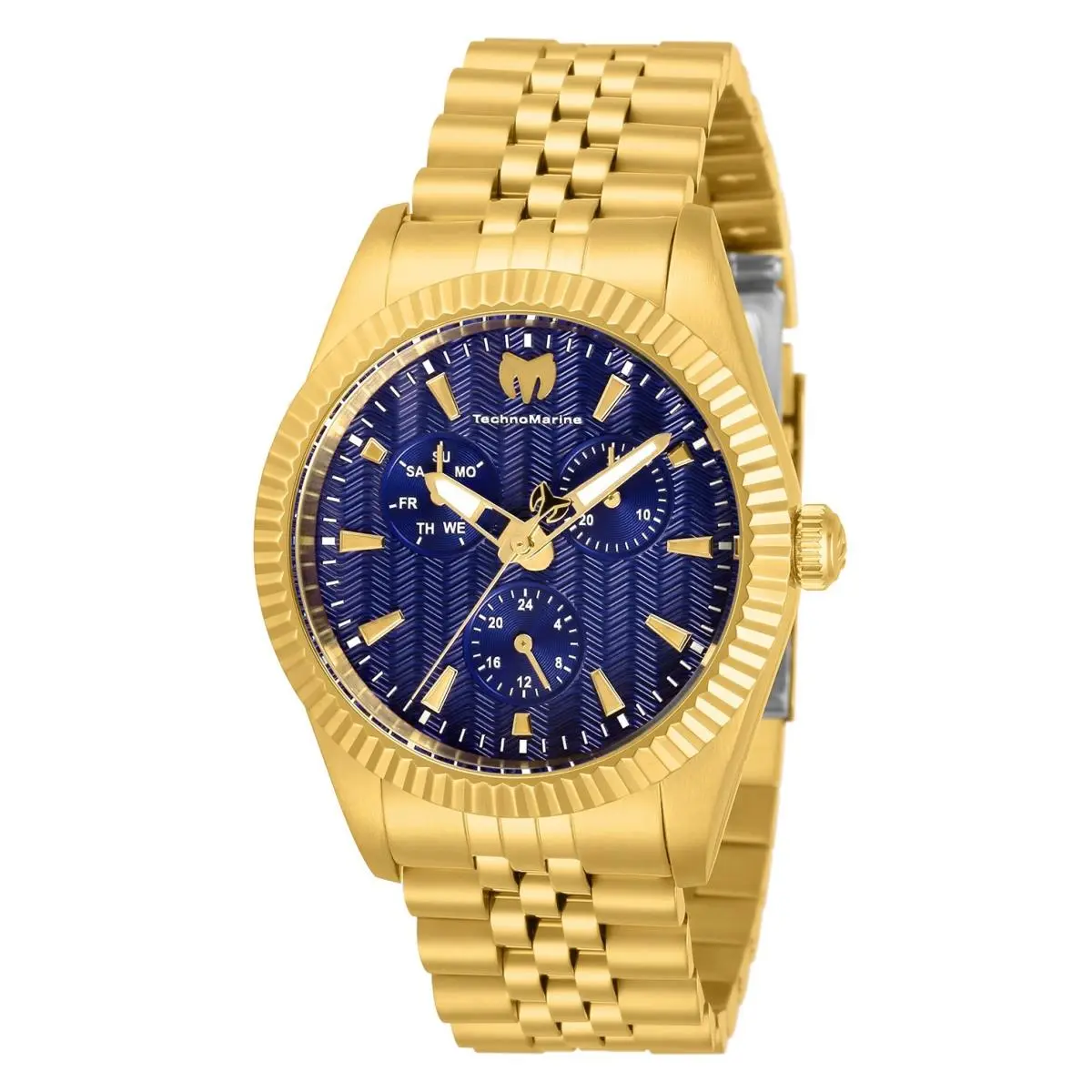 Technomarine Women`s TM-719018 Sea Dream Gold with Blue Dial 38mm Watch - Dial: Blue, Band: Gold