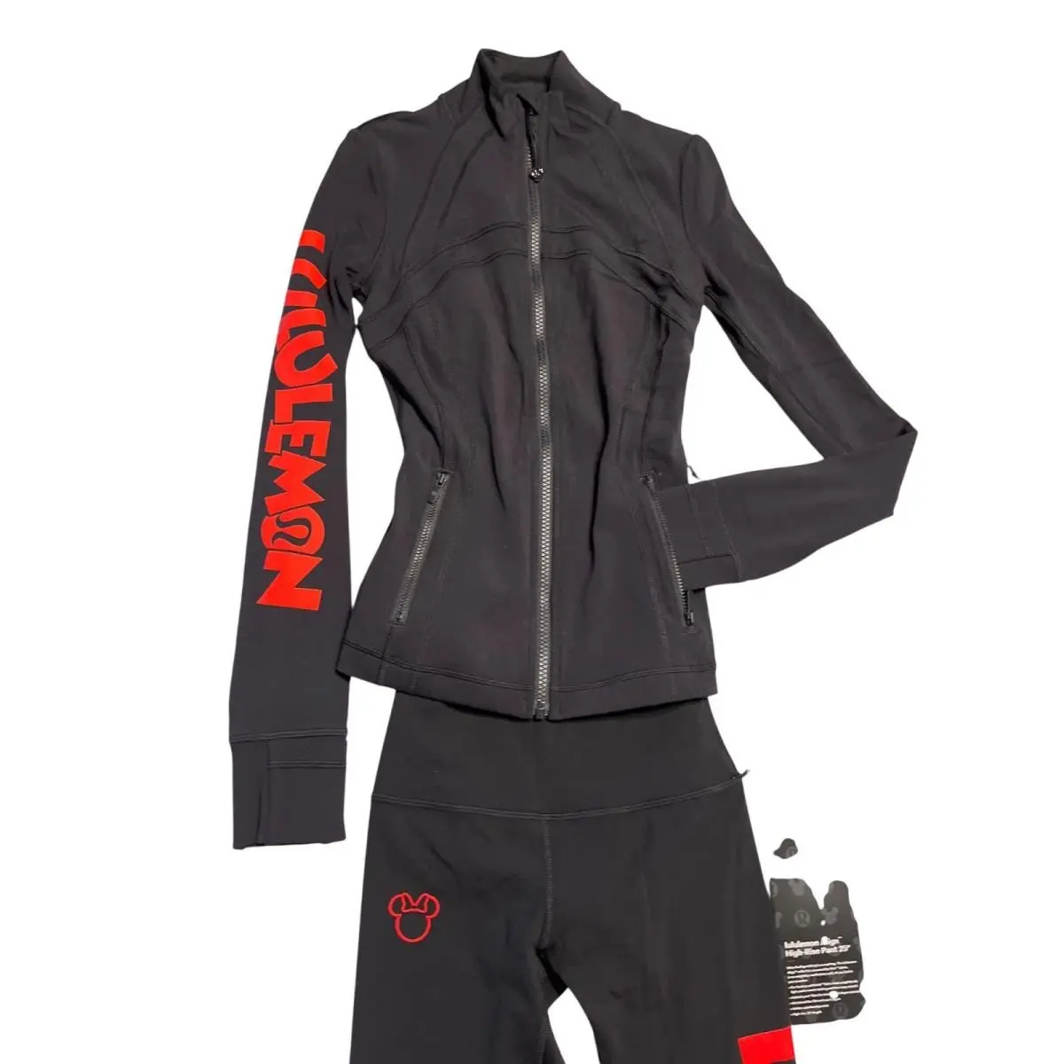 Disney X Lululemon Define Jacket Nulu Align High Rise Pants 25 Black/red Women
