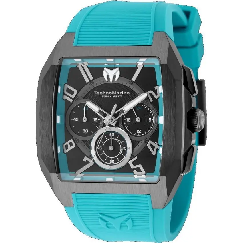 Technomarine Aqua Quadrant Men`s 41mm Super Blue Silicone Chrono Watch TM-225110 by TechnoMarine
