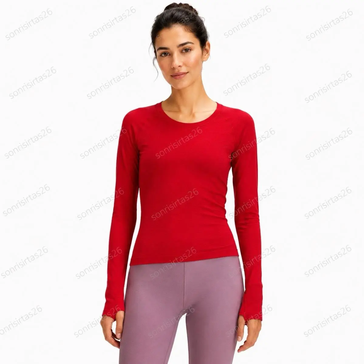 Lululemon Swiftly Tech Long Sleeve 2.0 Race Length Dark Red Running Gym Fitnes